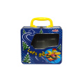 Factory Oem Blue Cheap Colorful Printed Square Shape Metal Lunch Tin Box
